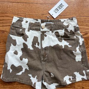 Midland Cow Print Shorts - 12th Tribe